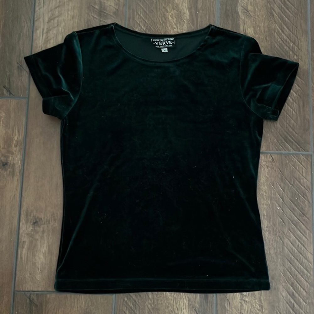 Medium green velvet shirt